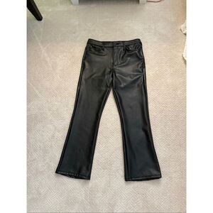 NWOT Mother Denim The Insider Faux-Leather Ankle Flare Jeans in Faux Show